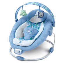 Bright Starts Comfort & Harmony Bouncer - Blue 6925 bērnu mūzikālās šūpoles (šūpuļkrēsls) hippo