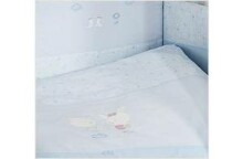 NINO-ESPANA Bernu gultas veljas kokvilnas komplekts 'El Amor Blue' 4BB Maigi zils ar zaķīšiem