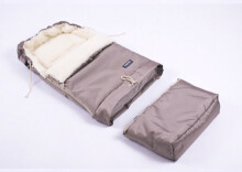 Womar Exclusive №20-4038 Light Beige Спальный мешок на натуральной овчинке для коляски 106 cm