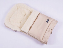 Womar Exclusive №20-4038 Light Beige Спальный мешок на натуральной овчинке для коляски 106 cm