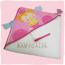 Baby Calin Art.ROU303102 Bērnu Frotē Dvielis ar kapuci + kokvilnas cimdiņš 80x80 cm