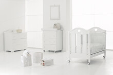Erbesi Dolce White Art.34325 Medinė vaikiška lova su skalbinių dėže