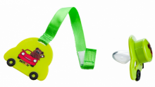 Britton Soother&Soother Cord Art.B1508 Silikona knupis ar nogriezumu ar turētāju 3-6 mēn.