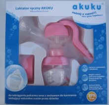 AKUKU A0140 Pink Set Rankinis pieno siurblys / laktatorius su silikoniniu antgaliu ir priedais