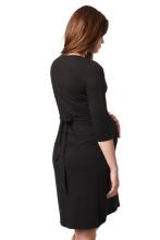 La Bebe™ Nursing Cotton Dress Donna Art.38397 Black Maternity/Nursing Dress