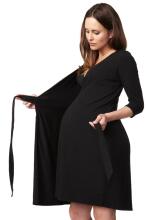 La Bebe™ Nursing Cotton Dress Donna Art.38397 Black Maternity/Nursing Dress