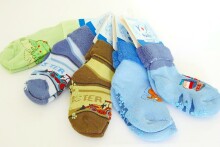 Yo Baby ABS Xлопковые махровые носочки детские для мальчика с отворотами и стопперами (размер S:3m+)