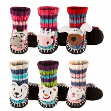 Infant socks 4536 Knitted SOXO slippers with sewn-on animal head