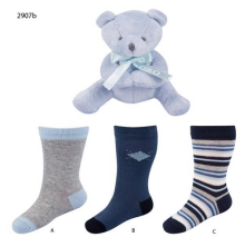 SOXO Baby Gift Set 2907 Подарочный набор 0-12м. Хлопковые стильные носки 3 пары + игрушка