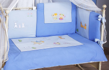 FERETTI - Bērnu gultas kokvilnas veļas komplekts 'Romeo Blue Prestige' DUETTO 2