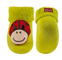 SOXO Baby Art.72725  AntiSlip ABS zeķītes stilīgām 3D aplikācijām un grabulīti 0-12