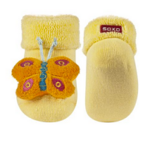 SOXO Baby Art.72725  AntiSlip ABS zeķītes stilīgām 3D aplikācijām un grabulīti 0-12