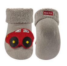 SOXO Baby Art.72725  AntiSlip ABS zeķītes stilīgām 3D aplikācijām un grabulīti 0-12