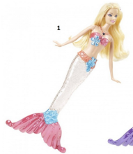 Barbie by Mattel Sparkle Lights Mermaid V7046 Lelle Barbija Mirdzošā nāriņa blondīne