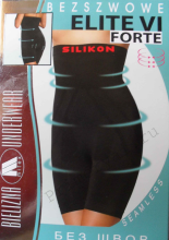 Mitex Elite VI Forte Silikon Koriģējošas un savelkošas biksītes/ korsete bez šuvēm ar šortiem, melna (M-XXL)