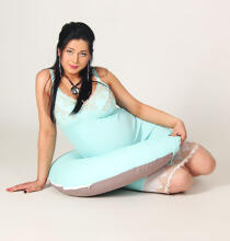 La Bebe™ Snug Cotton Nursing Maternity Pillow Art.44158 White&Grey Stripes Pillow with buckwheat filling 20*70cm