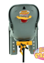 „Baby Maxi Safe Seat 815 PREMIUM 2013“ pilka ir geltona dviračio sėdynė ant rėmo vaikams nuo 9 mėnesių. iki 7 metų