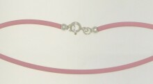 Silver Jewellery Art.SLK2C03 Розовый каучуковый шнурок с серебряной застежкой