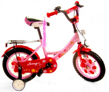 Baby Mix Art.UR-777G-12 Pink Laste kahe ratastega jalgratas koos täiendavate pedaalidega ja piiksuga