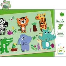 DJECO Wooden Puzzles Attīstošā puzle Coucou - croco DJ01258