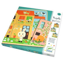 DJECO Wooden Puzzles 3 Layers Pazzles Развивающий пазл Chez - carot DJ01480