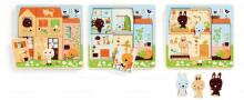DJECO Wooden Puzzles 3 Layers Pazzles Развивающий пазл Chez - carot DJ01480