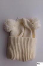 LENNE '14 - Megzta žieminė kepurė mergaitėms Rita art.13391 (52-56 cm) 100 spalva