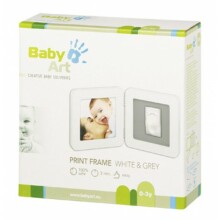 Baby Art Print Frame Modern Taupe & Azure/Sun Frame
