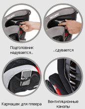 Recaro'18 Monza Nova 2 Seatfix Sound Sistem Col.Carbon Black autorkēsls 15-36kg