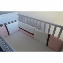 Nino light pink B Бортик-охранка для детской кроватки 180 cm