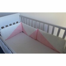 Nino light pink B Bērnu gultiņas aizsargapmale 180 cm