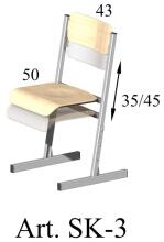 Regulējams skolnieku/bērnu krēsls [Buks] SKK-3