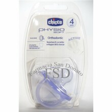Chicco 02712.30 Пустышка Physio, безопасная для сна,силиконовая, литая, 4 м+ (фиолетовая)