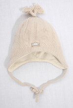 LENNE'14 - Sweety 14240-505 Knitted cap Вязанная хлопковая шапка для младенцев на завязочках