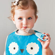 SkipHop Zootensils Little Kid Fork & Spoon 2599 Набор для еды вилка + ложка Совёнок