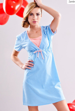 Dobranocka 4044 Ночная рубашка для беременных / кормления Sky Blue