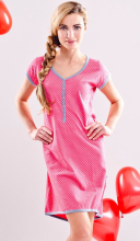 Naktinė suknelė „Doctornap“ Art.TM.5038 Rožinė medvilnė Motinystės / maitinimo naktiniai marškiniai