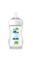 Philips Avent Natural Elephant Deco Art.SCF627/16 Bisphenol A nesaturoša  barošanas pudelīte (260m,)  1M+