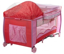 Baby Maxi Premium Princess 859 multifunkcionālā ceļojumu gulta 2 līmeņu 