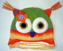 Happy Ulula Handmade Happy Flower Owl 49 Вязанная детская шапочка  (размер 44-55 см)