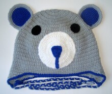 Happy Ulula Handmade Happy Bear Adīta cepurīte  , izm.44-48cm(roku darbs)