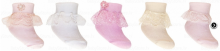Yo Baby Xлопковые носочки детские для девочек с отворотами и рюшами (размеры: SS, S, M)