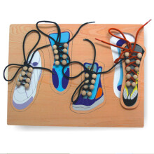 Edu Fun Toys Art.D93 Puzzle Šņorējamas Sienamas (Veramas) koka kurpes