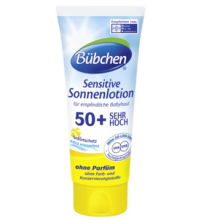 Bubchen Sensitive Lotion Art.TW15 Солнцезащитный лосьон для младенцев с чувствительной кожей SPF 50+ 100мл. Водостойкий.