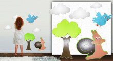 WoodyGoody menas. 71001 Dizaino sienų programa „Paukštis“