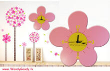 WoodyGoody Art. 71006 Sienas pulksteni 'Puķe'