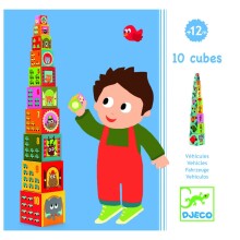 Djeco Art.DJ08508 10 kubi – Transportlīdzekļi, no 1 gadiņa
