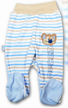 „Bobas Mouse“ 2299/2303 medvilninės kelnės kūdikiams su plačiu diržu mėlynos spalvos