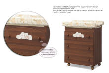 Erbesi Tippy Walnut Art.73320 комод с пеленальной поверхностью и ванночкой