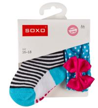 Soxo Baby 01411 Комплект Хлопковые стильные носки для девочки + лента на голову